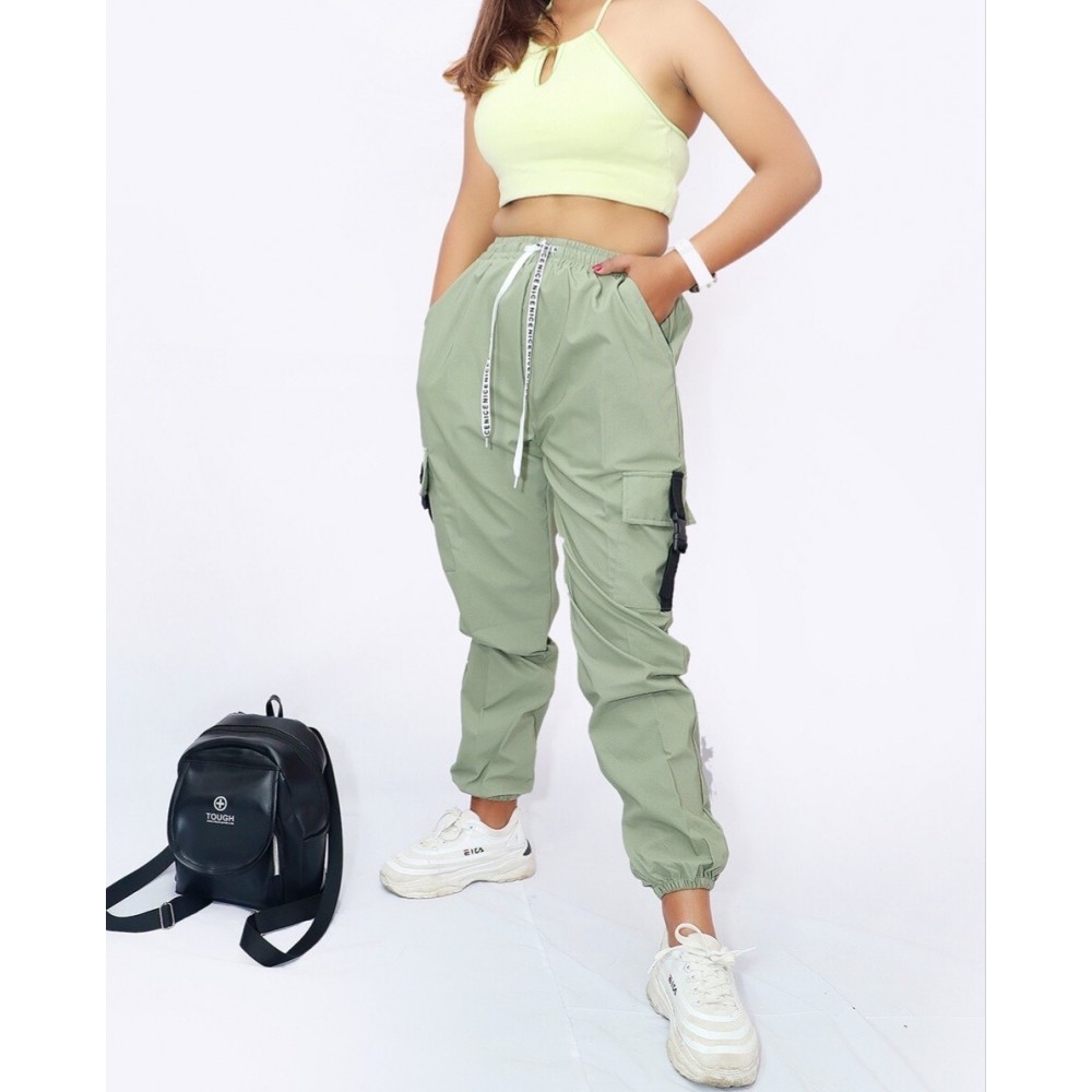 Mint Green Colour loose Pant/Joggers For Ladies
