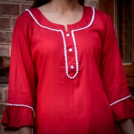 Rayon Motiwork Kurti with Gharara Set| Women's Wear